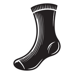 Stockings Silhouette Vector Illustration, Solid White Background.