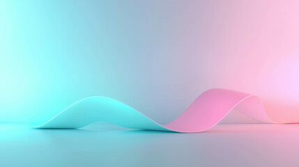 Elegant Curved Lines with Soft Gradient and Glowing Light Effects in a Minimalist Setting