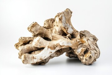 Fresh ginger root showcasing its natural texture and earthy colors against a clean white background in a beautifully composed display