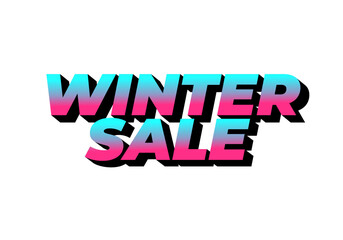 Winter sale. Text effect for social media promotion ads