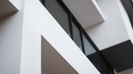 Obraz premium Modern Architectural Design: Sleek Lines and Geometric Forms of a Contemporary Building