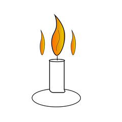candle silhouette icon design template