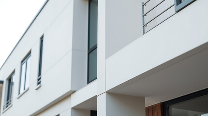 Fototapeta premium Modern Architectural Design: Clean Lines and Minimalist Facade of a Contemporary Home