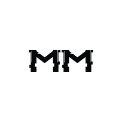 Obraz premium MM monogram logo design letter text name symbol monochrome logotype alphabet character simple logo