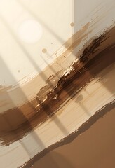 Obraz premium Abstract Beige and Brown Brushstrokes With Sunlight Shadows