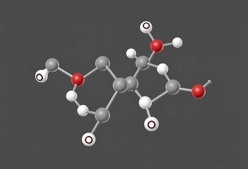 Obraz premium Molecular Structure: A 3D Rendering of a Complex Organic Compound