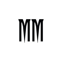 MM monogram logo design letter text name symbol monochrome logotype alphabet character simple logo