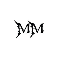MM monogram logo design letter text name symbol monochrome logotype alphabet character simple logo