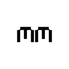 MM monogram logo design letter text name symbol monochrome logotype alphabet character simple logo