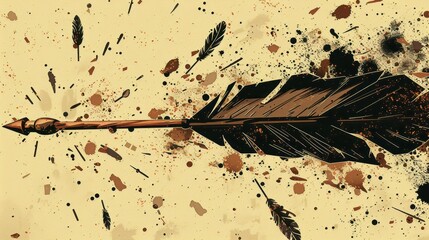 Stylized Illustration of a Broken Arrow with a Splint