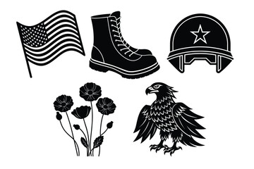 memorial day set vector 