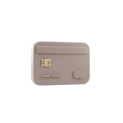 Modern Beige Credit Card 3D Render Isolated Finance icon money debit design online secure payment   