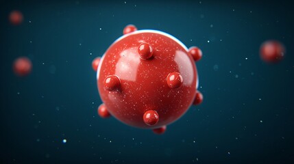 Microscopic virus particle; dark background; medical research