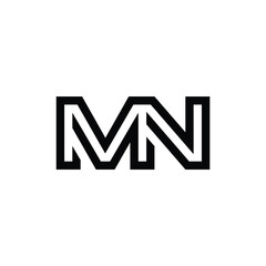 MN monogram logo design letter text name symbol monochrome logotype alphabet character simple logo