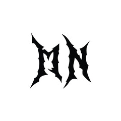MN monogram logo design letter text name symbol monochrome logotype alphabet character simple logo
