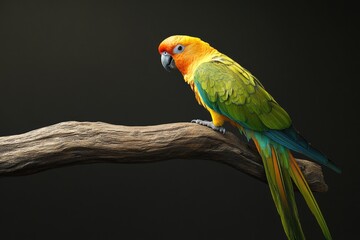 Obraz premium Colorful Parrot on Tree Branch