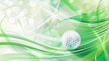 Abstract Green Background with Golf Ball Illustration Design