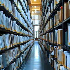 Fototapeta premium Document Management Solutions Showcase Regulatory Compliance and Retention Policies