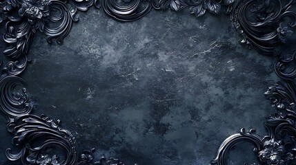 Dark Metal Frame With Ornate Floral Designs