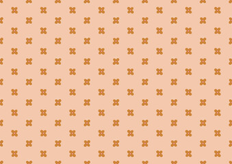 Simple seamless pattern featuring small orange floral motifs on a soft beige background, perfect for elegant and minimal designs.