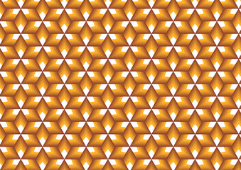 Seamless geometric pattern featuring layered golden starburst shapes in a repeating design, ideal for modern, elegant, and decorative projects.