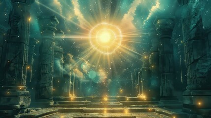 Celestial Illustration of Abstract Background with Mysterious Elements