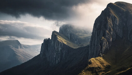 dramatic mountain cliffs