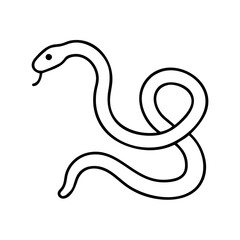 Naklejka premium Minimal snake icon in black and white