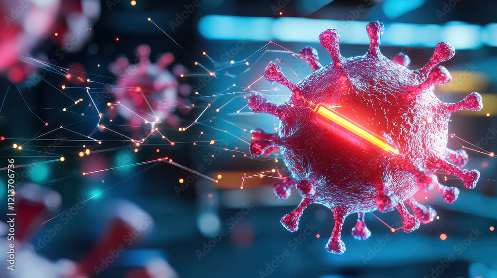 Leinwandbilder high tech virus detection facility showcasing advanced technology and virus models. image captures i