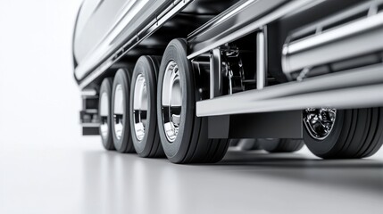 Tanker Truck Wheels Studio Shot, Transportation Logistics