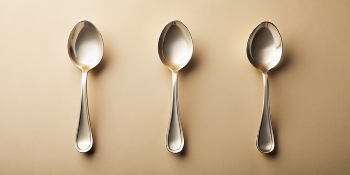 Upside Down Spoons, Light Background Food Photography, Minimalist Kitchenware Still Life