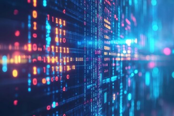 Colorful digital data flow creating a dynamic visual representation of technology and information exchange