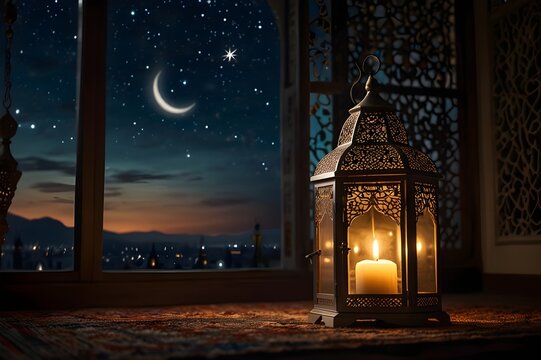 Ramadan kareem and Ramadane mubarak. wishes holy month moubarak and karim for muslim. ramdan karem generative ai