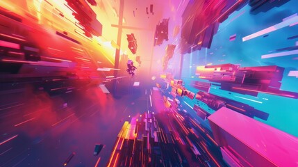 Colorful Abstract Background Illustration for Game Loading Screen