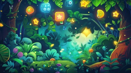 Colorful Abstract Game Menu Background Illustration for Fantasy Themes