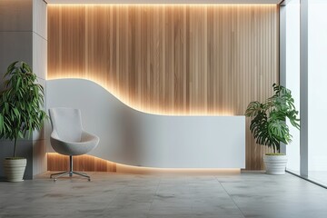 Detailed Visual  of 3D Office Reception Wall Logo Mockup