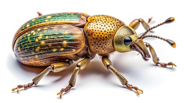 Vintage Photo: Sluggish Weevil Cleonus piger Dorsal View, Insect Macro Photography, White Background
