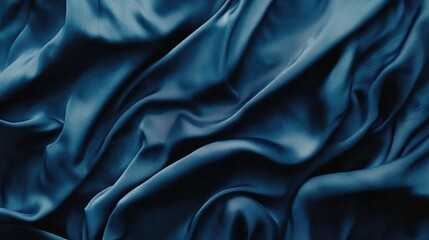 Fototapeta premium Dark blue fabric close-up