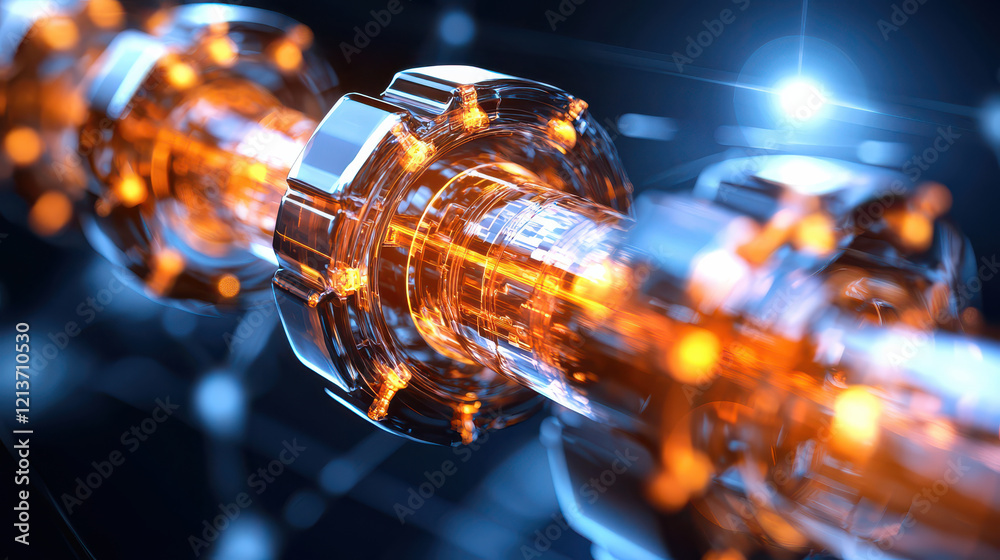 Fototapete modern technological device showcasing intricate design and glowing elements, representing advanced engineering and innovation in futuristic setting