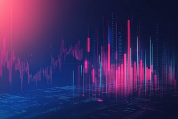 Vibrant data visualization with colorful graphs and digital patterns in a modern design environment