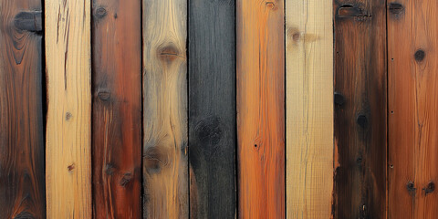 Fototapeta premium High-Resolution Close-Up of Natural Wooden Planks with Rich Textures and Varied Tones for Background or Design Use