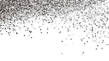 Black confetti isolated on white background 