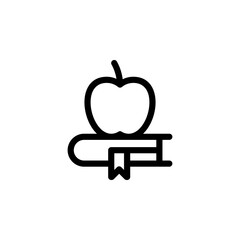 apple and book, knowledge icon vector template
