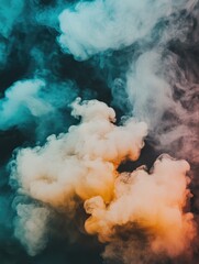 Clouds of smoke on dark background