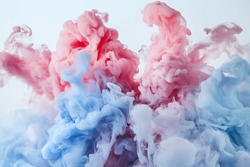 Fototapeta premium Abstract paint splash isolated on white background. Colorful ink in water.
