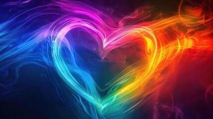 Obraz premium Vibrant Pulsating Abstract Heart Illustration with Colorful Swirls