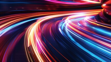 Abstract Illustration of Colorful Motion in Racing Game Background