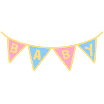 baby banner pink blue yellow clip art preview
