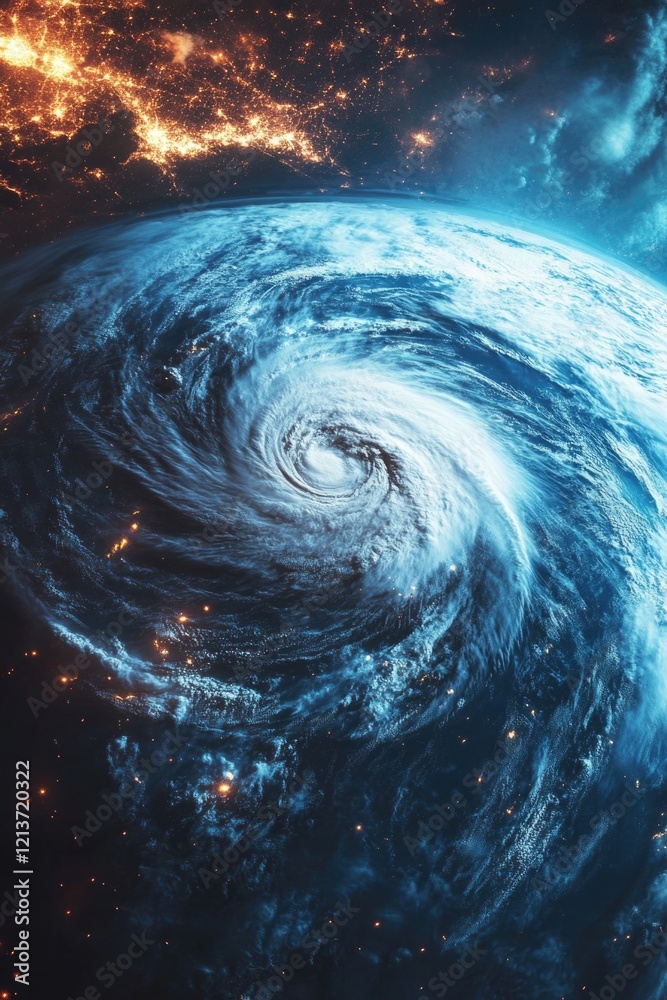 Wall mural spiral object in space