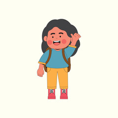Cute Girl cartoon character illustration